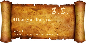 Biburger Dorina névjegykártya